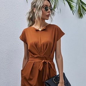 Self tie fitted dress